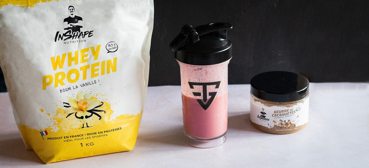 Shaker di proteine whey al lampone Inshape Nutrition